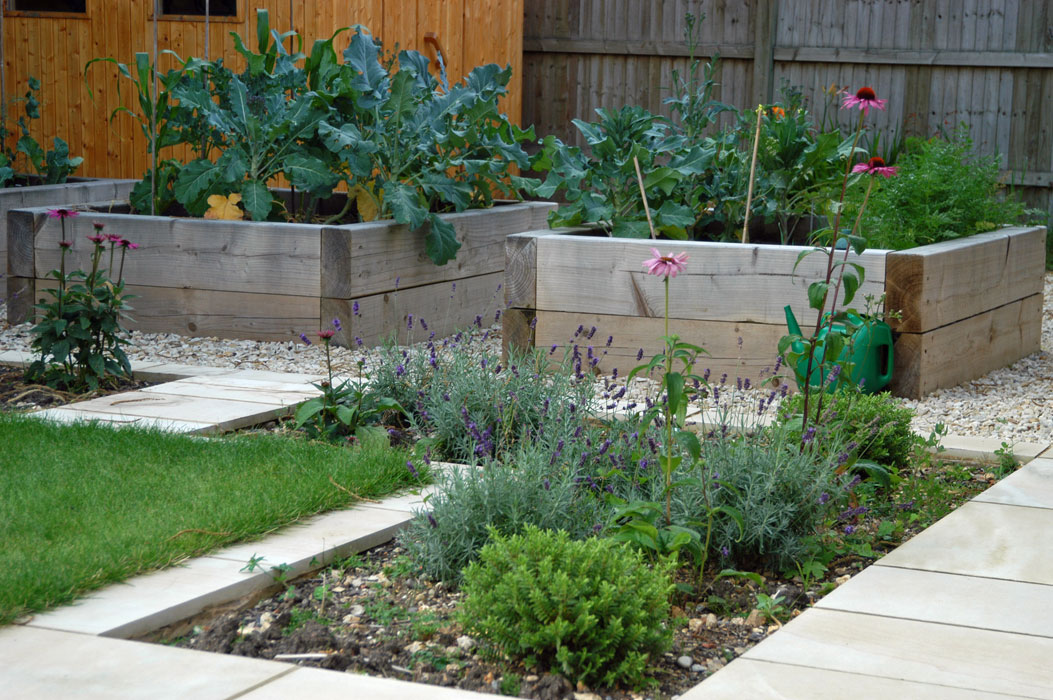 Timber vegetable raised beds